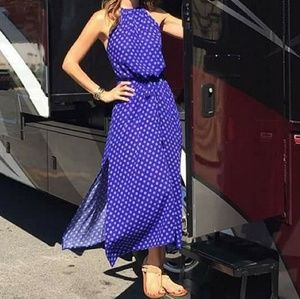 Veronica M halter maxi w/ slits & belted waist XL